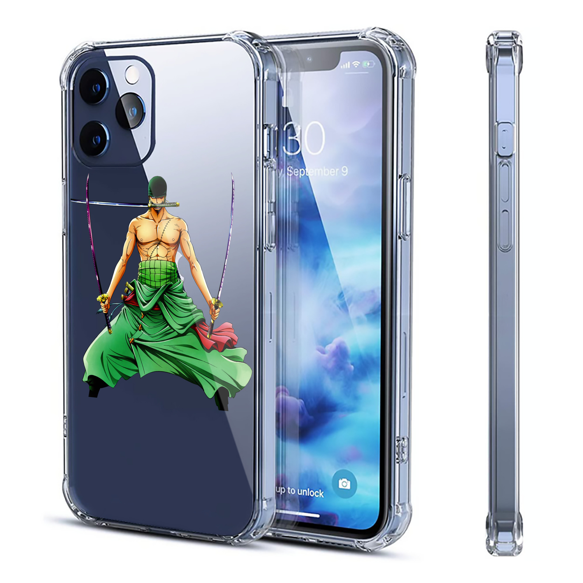 （画像用） ワンピース ロロノア・ゾロ ONE PIECE Roronoa Zoro 【iPhone 12シリーズ対応】透明スマホケース（クリアソフトケース）
